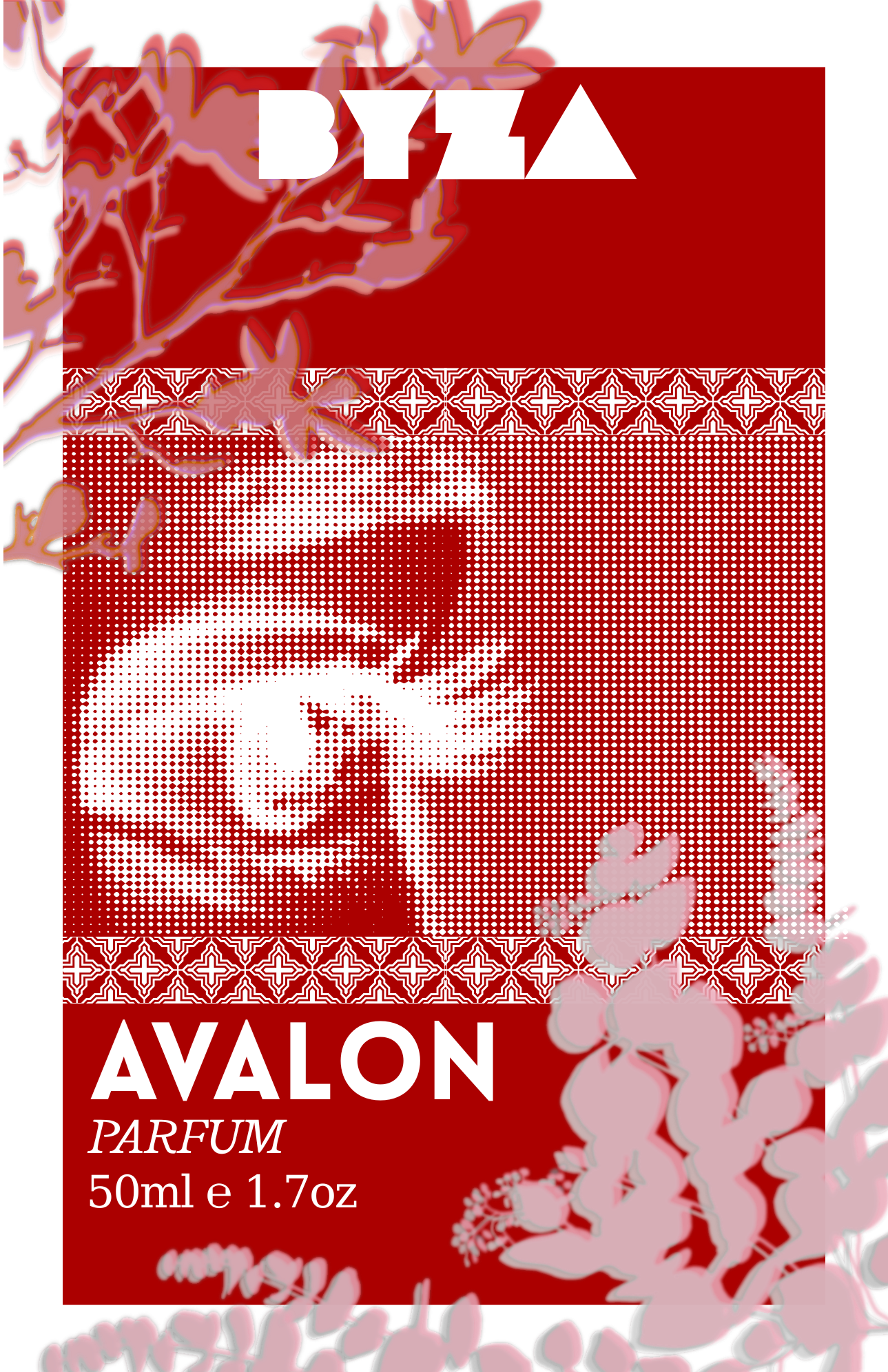 BYZA Avalon perfume label, fragrance inspired by Kayali Eden Juicy Apple 01
