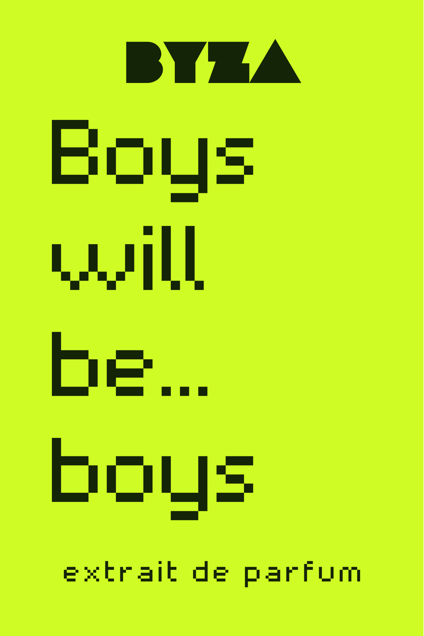 BYZA Boys Will Be Boys perfume label, fragrance inspired by Pdm Sedley