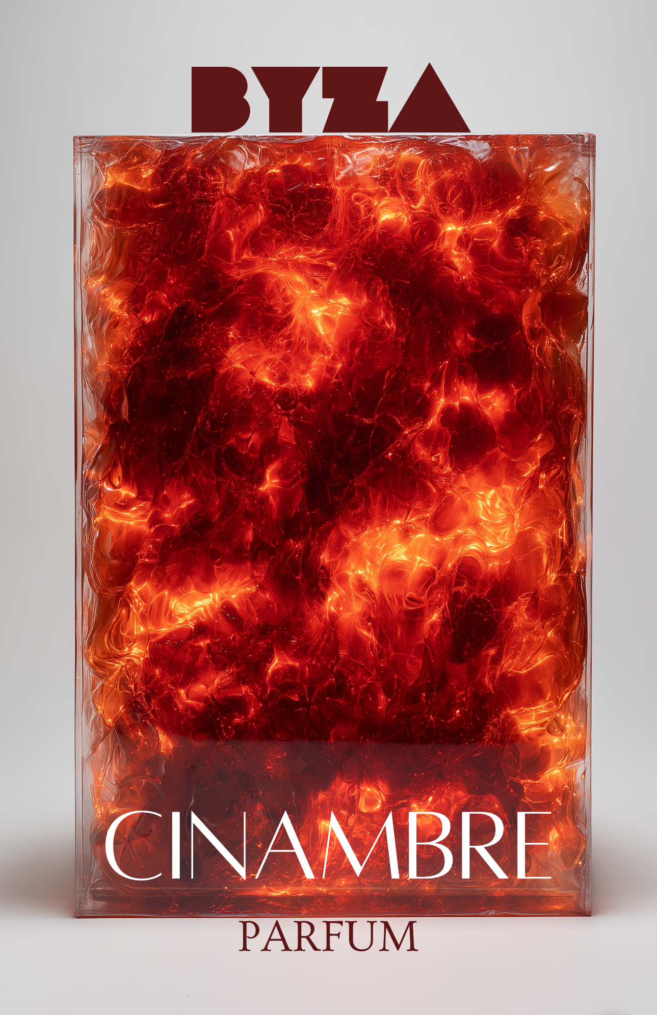 BYZA Cinambre perfume label, fragrance inspired by Hermes Ambre Narguile