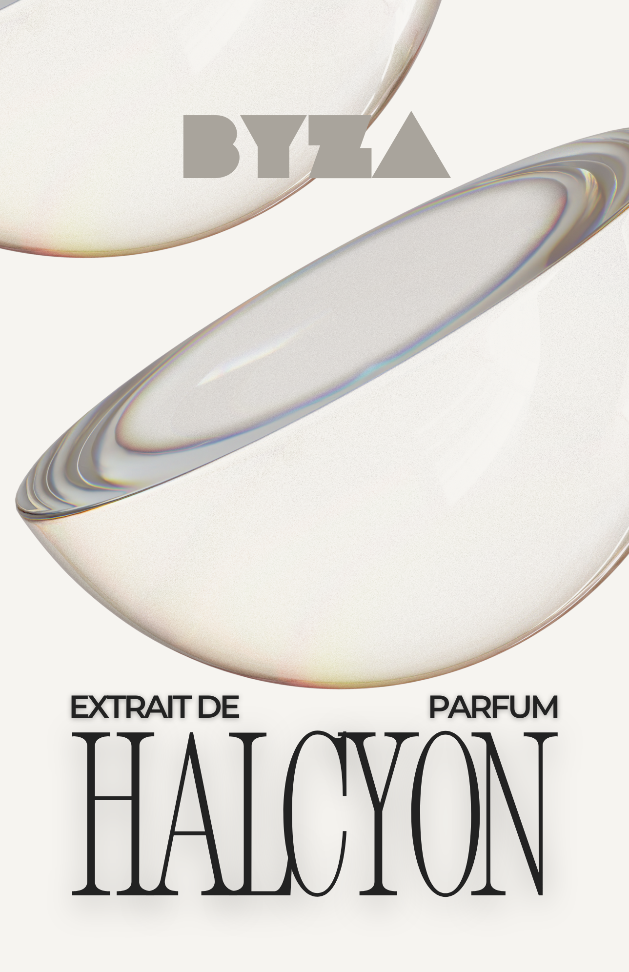 BYZA Halcyon perfume label, fragrance inspired by Dior Vanilla Diorama