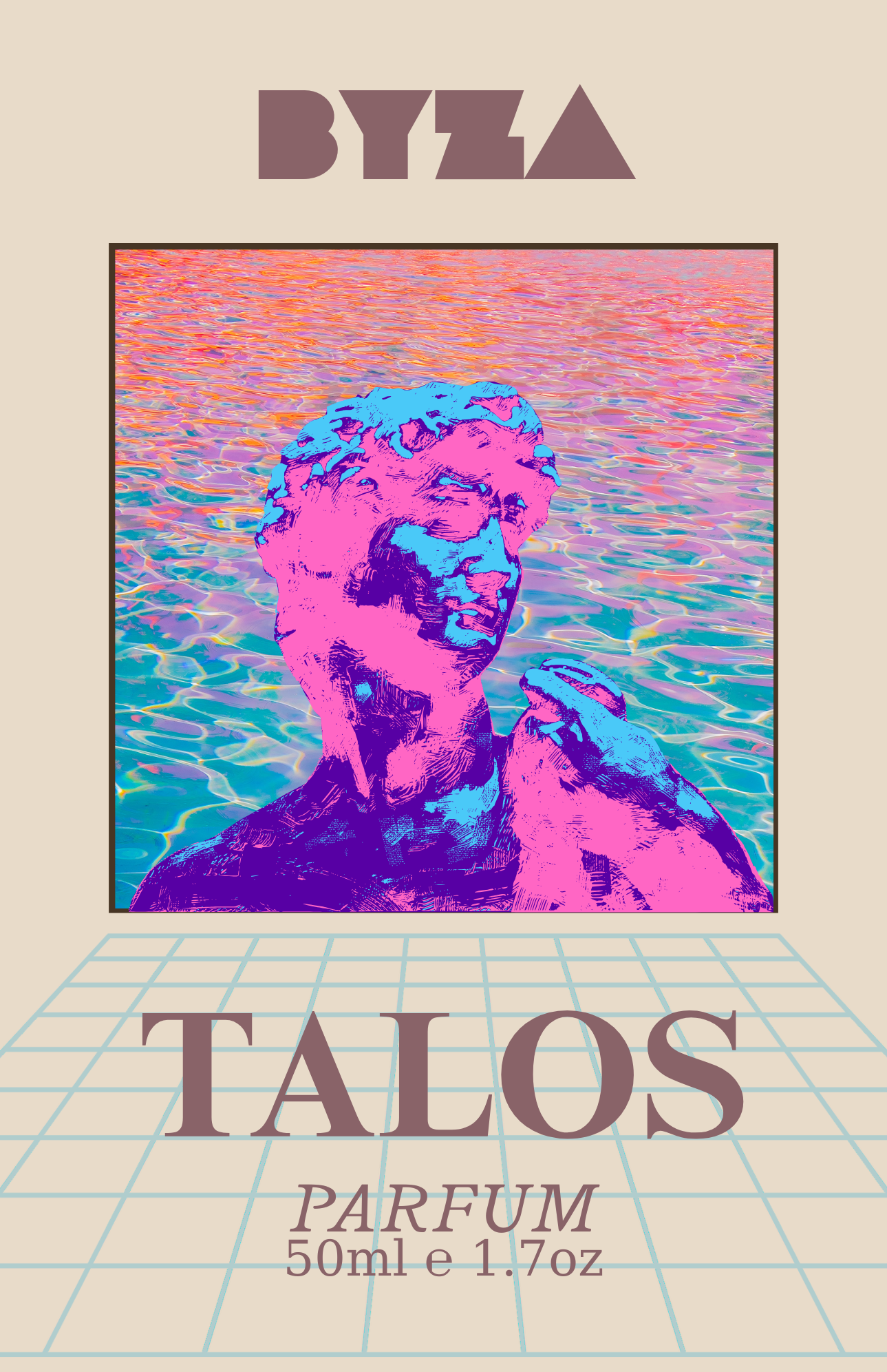 BYZA Talos perfume label, fragrance inspired by Dior Bois Talisman