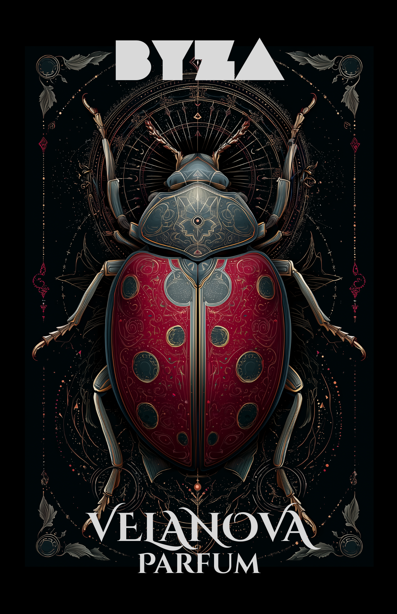 BYZA Velanova perfume label, fragrance inspired by Valentino Born in Roma Extradose Donna
