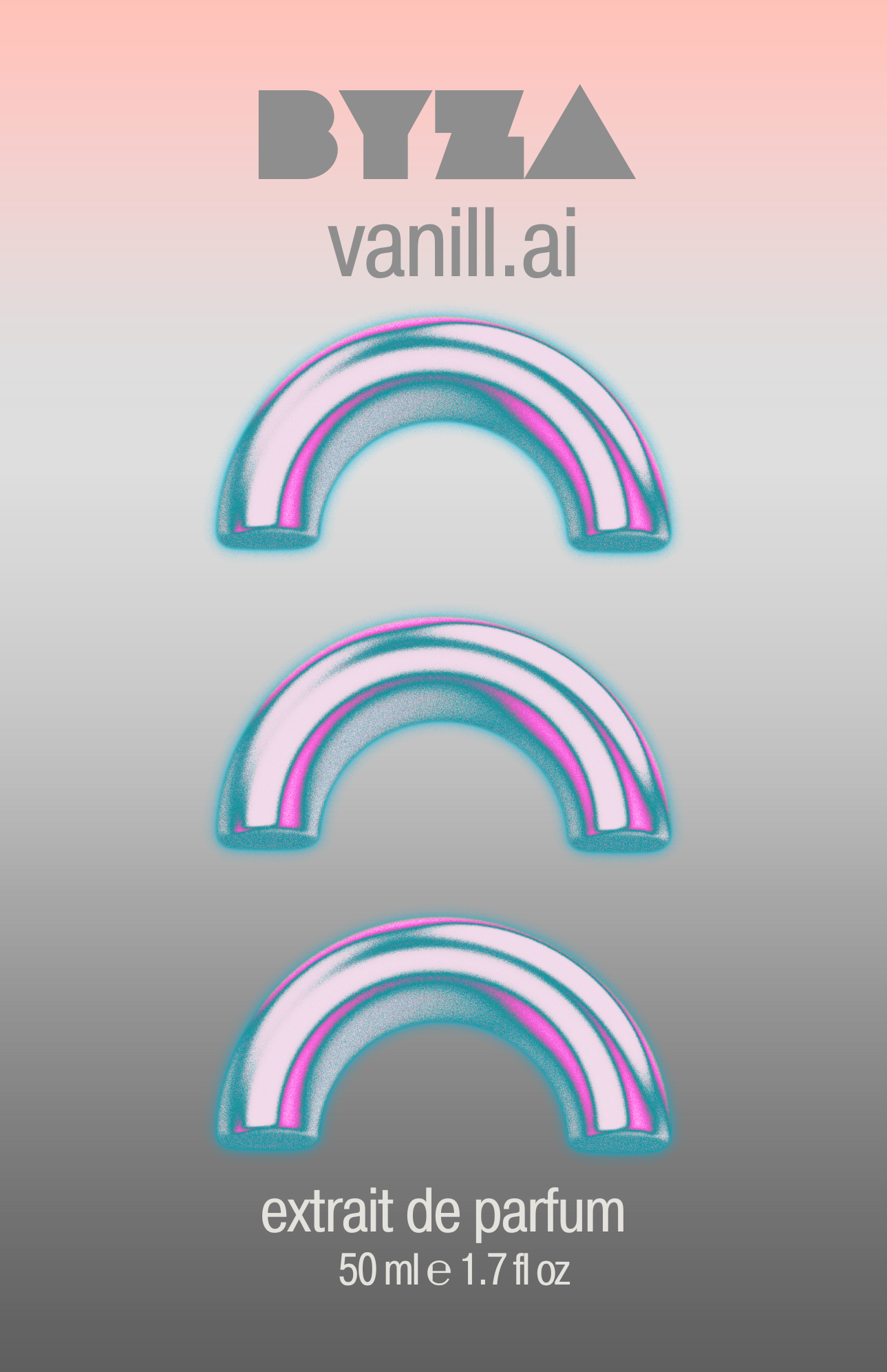 BYZA Vanill.AI perfume label, fragrance inspired by Phlur Vanilla Skin