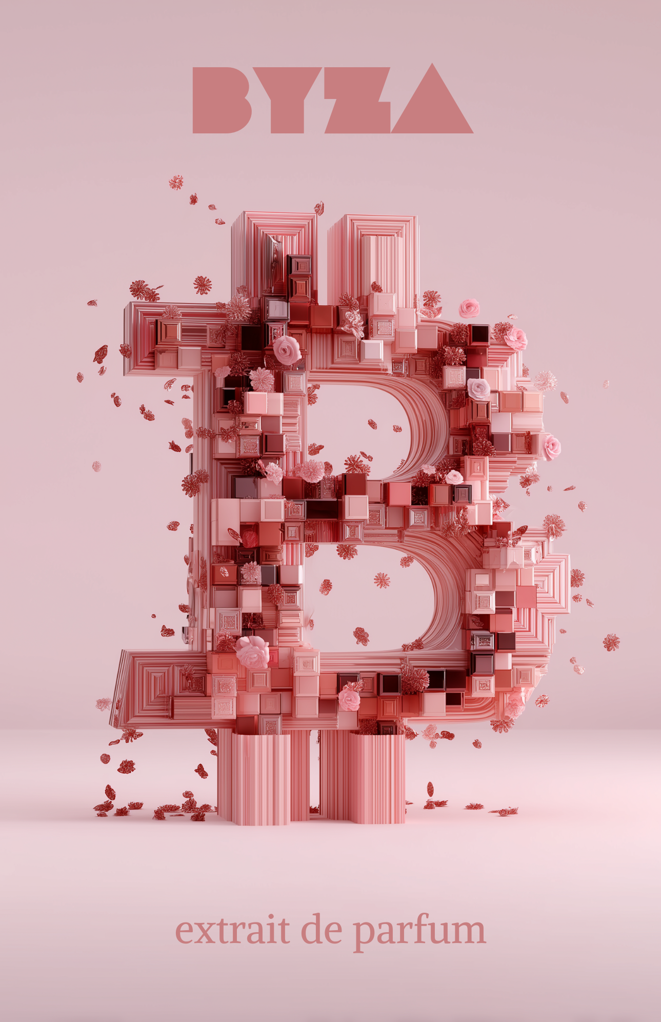 BYZA wBTC perfume label, fragrance inspired by Paco Rabanne Lady Million