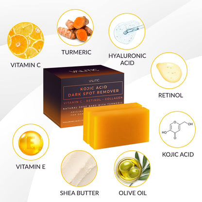 Turmeric Soap Kojic Acid Cleanser with Collagen, Retinol and Vitamin C