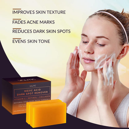 Turmeric Soap Kojic Acid Cleanser with Collagen, Retinol and Vitamin C