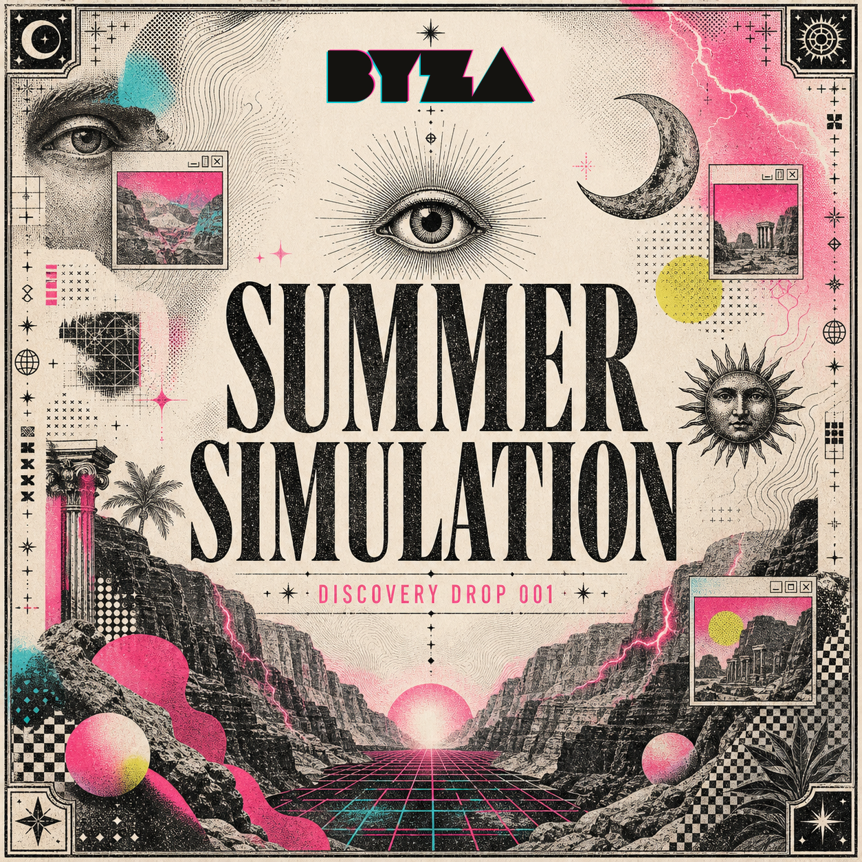 Discovery Drop Summer Simulation Sampler graphic ad design