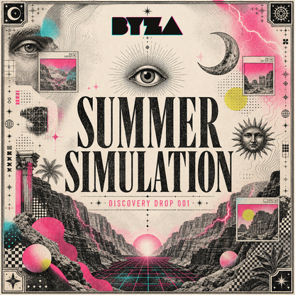 Discovery Drop Summer Simulation Sampler graphic ad design