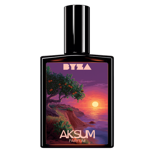 BYZA Aksum parfum bottle, fragrance inspired by Byredo Bal d'Afrique