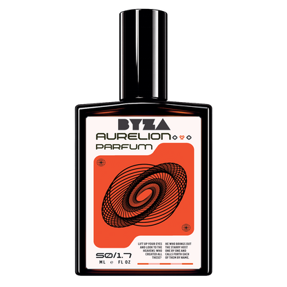 BYZA Aurelion parfum bottle, fragrance inspired by Initio Oud for Greatness
