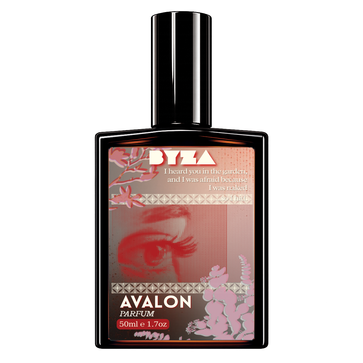 BYZA Avalon parfum bottle, fragrance inspired by Kayali Eden Juicy Apple 01