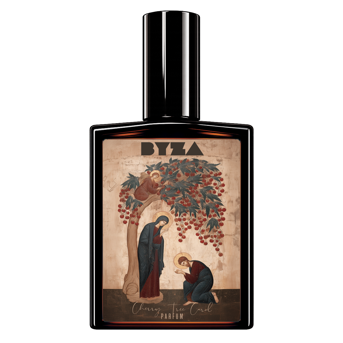 BYZA Cherry Tree Carol parfum bottle, fragrance inspired by Fragrance Du Bois Rude Cherry