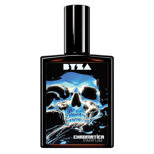BYZA Chromatica parfum bottle, fragrance inspired by Creed Silver Mountain Water