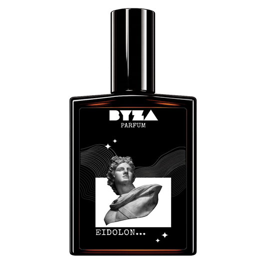 BYZA Eidolon parfum bottle, fragrance inspired by Amouage Purpose 50
