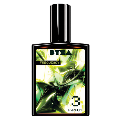 BYZA Frequency³ parfum bottle, fragrance inspired by Sospiro Vibrato