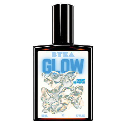 BYZA Glow parfum bottle, fragrance inspired by Kilian Blue Moon Ginger Dash