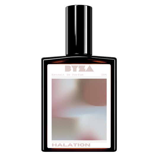BYZA Halation parfum bottle, fragrance inspired by Essential Parfums Bois Impérial