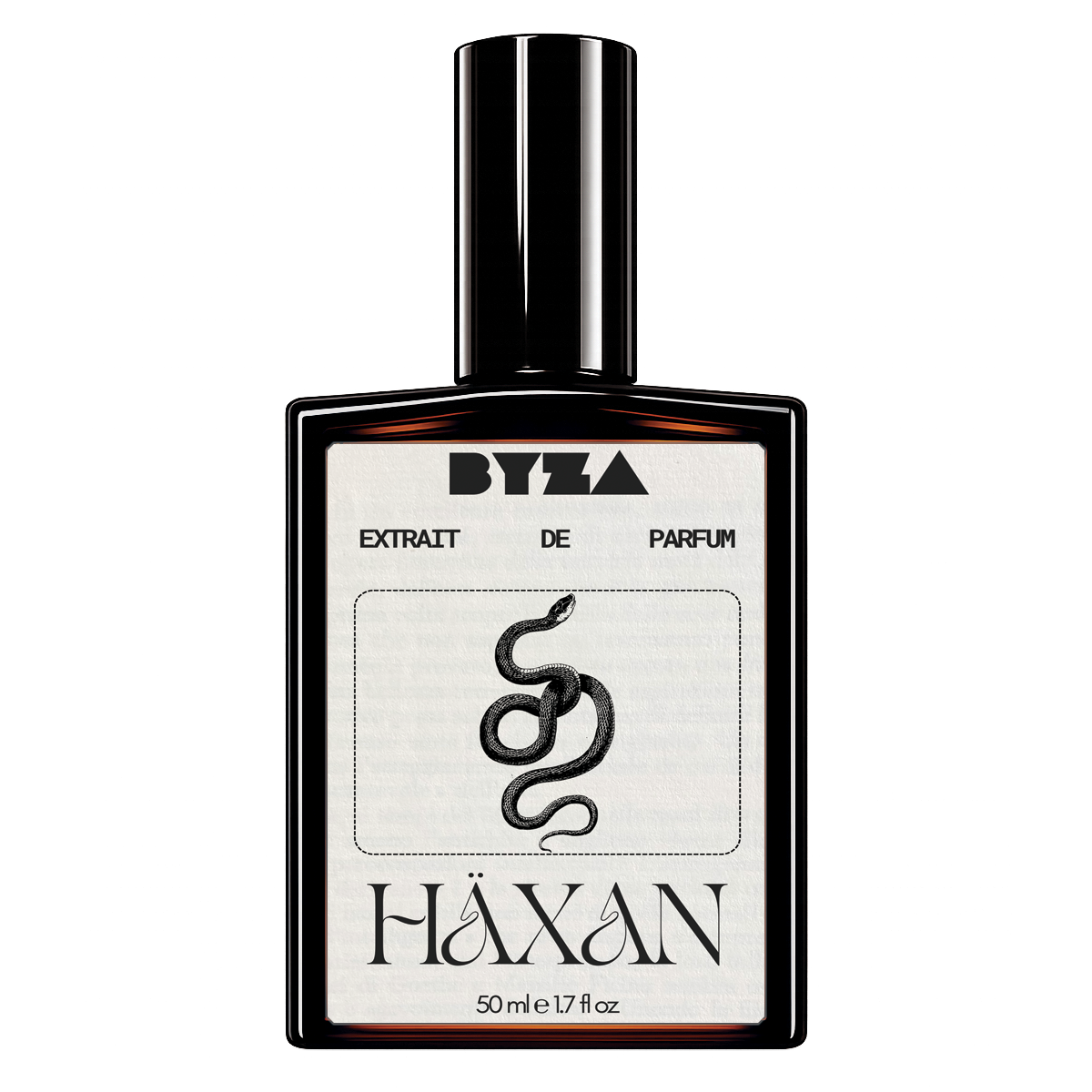 BYZA Haxan parfum bottle, fragrance inspired by Gucci The Voice of the Snake