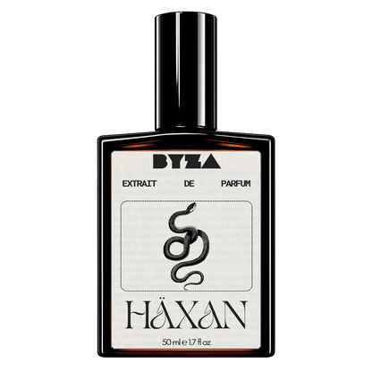 BYZA Haxan parfum bottle, fragrance inspired by Gucci The Voice of the Snake