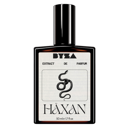 BYZA Haxan parfum bottle, fragrance inspired by Gucci The Voice of the Snake