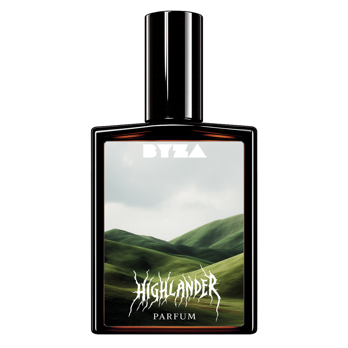 BYZA Highlander parfum bottle, fragrance inspired by Memo Paris Irish Leather