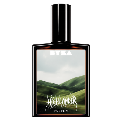 BYZA Highlander parfum bottle, fragrance inspired by Memo Paris Irish Leather