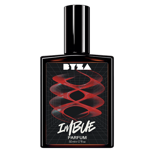 BYZA Imbue parfum bottle, fragrance inspired by Stephanie Humbert Lucas 777 God of Fire