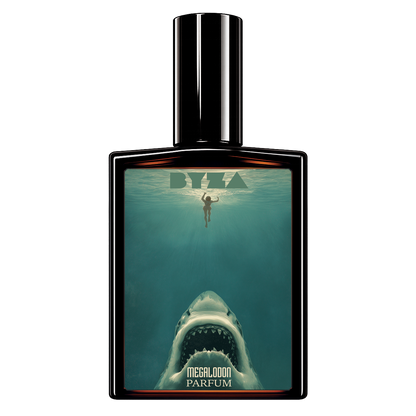 BYZA Megalodon parfum bottle, fragrance inspired by Orto Parisi Megamare Top