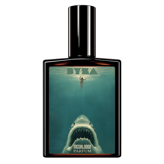 BYZA Megalodon parfum bottle, fragrance inspired by Orto Parisi Megamare Top
