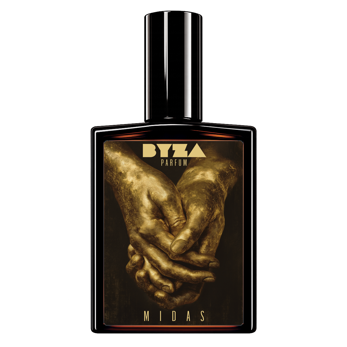 BYZA Midas parfum bottle, fragrance inspired by JPG Le Male Elixir