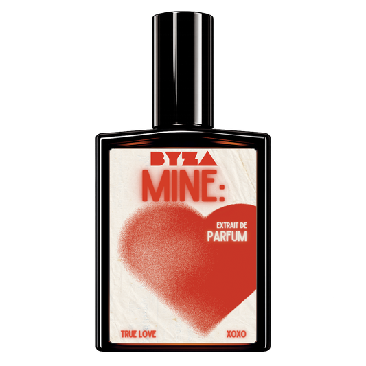 BYZA Mine parfum bottle, fragrance inspired by BORNTOSTANDOUT Candy Dust