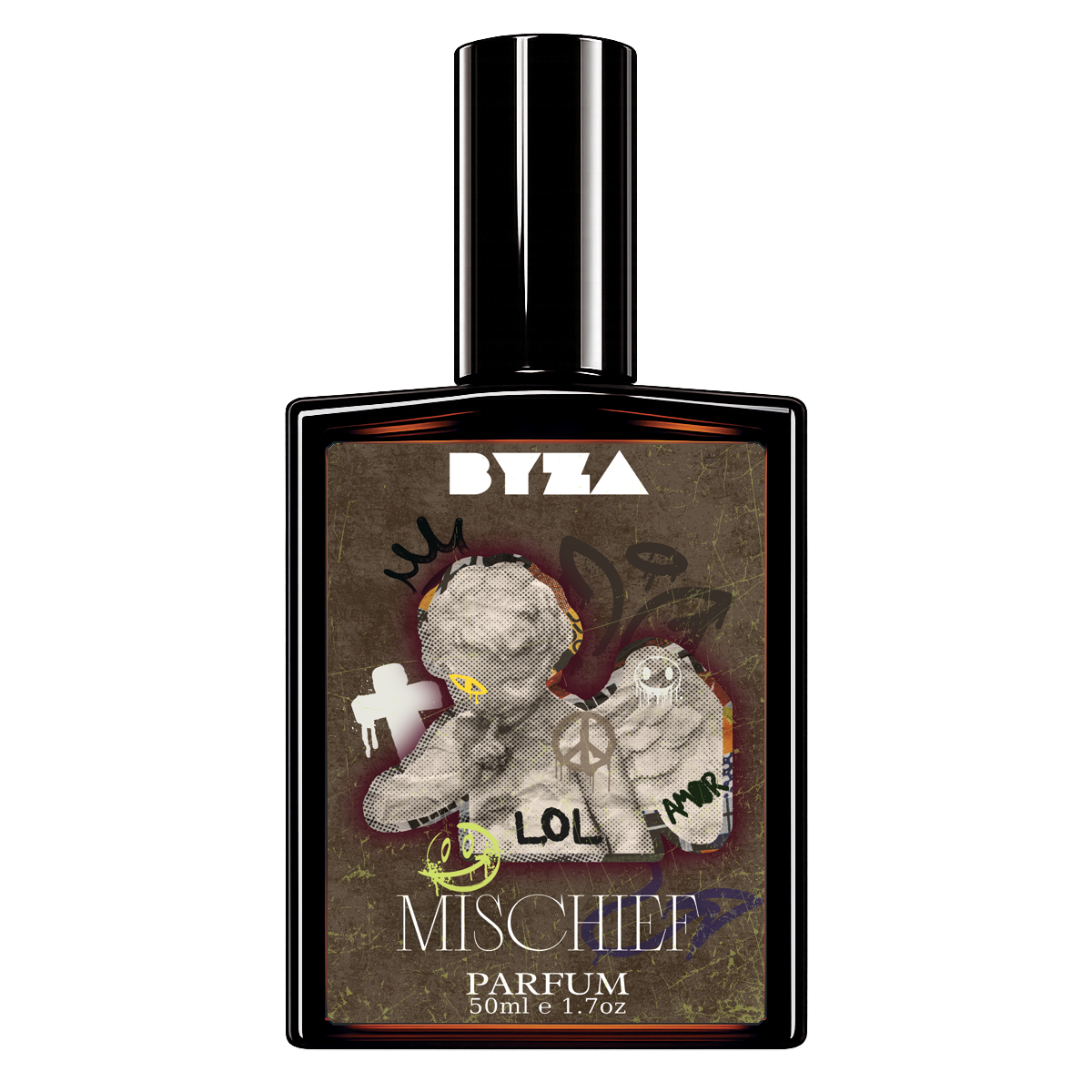 BYZA Mischief parfum bottle, fragrance inspired by Byredo Sellier