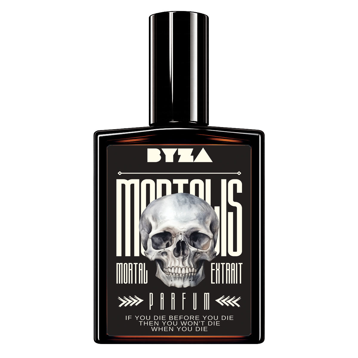 BYZA Mortalis parfum bottle, fragrance inspired by Penhaligon Halfeti