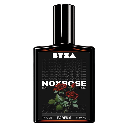 BYZA Noxrose parfum bottle, fragrance inspired by LV Matiere Noir