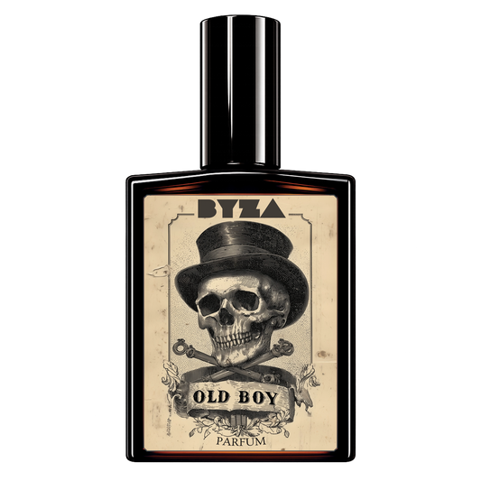 BYZA Old Boy parfum bottle, fragrance inspired by Mugler A*Men Pure Malt