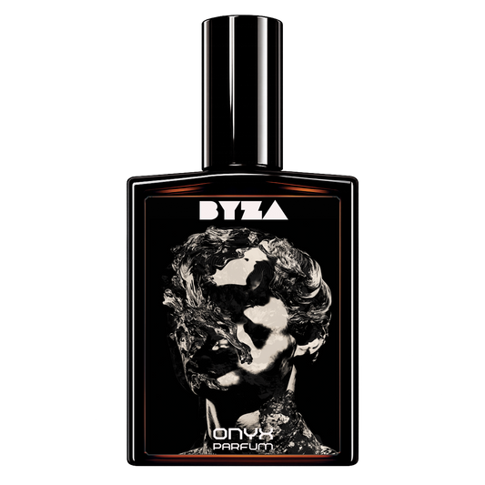 BYZA Onyx parfum bottle, fragrance inspired by Bvlgari Onekh