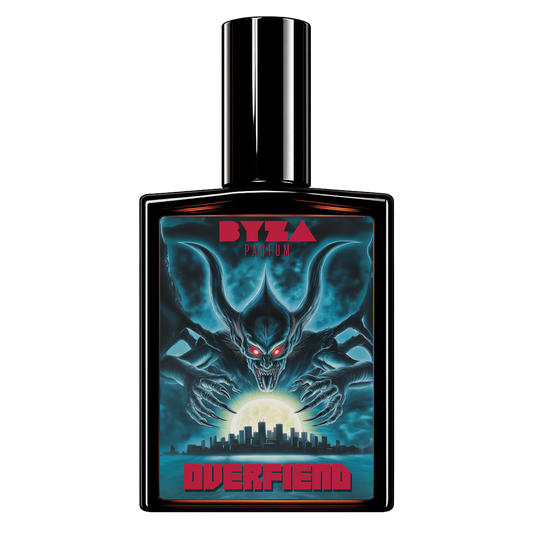 BYZA Overfiend parfum bottle, fragrance inspired by Xerjoff Tonny Lommi Monkey Special