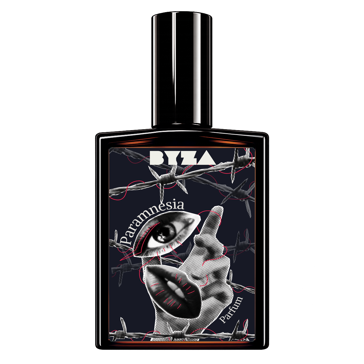 BYZA Paramnesia parfum bottle, fragrance inspired by Ysl Black Opium Glitter