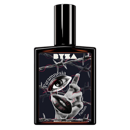 BYZA Paramnesia parfum bottle, fragrance inspired by Ysl Black Opium Glitter