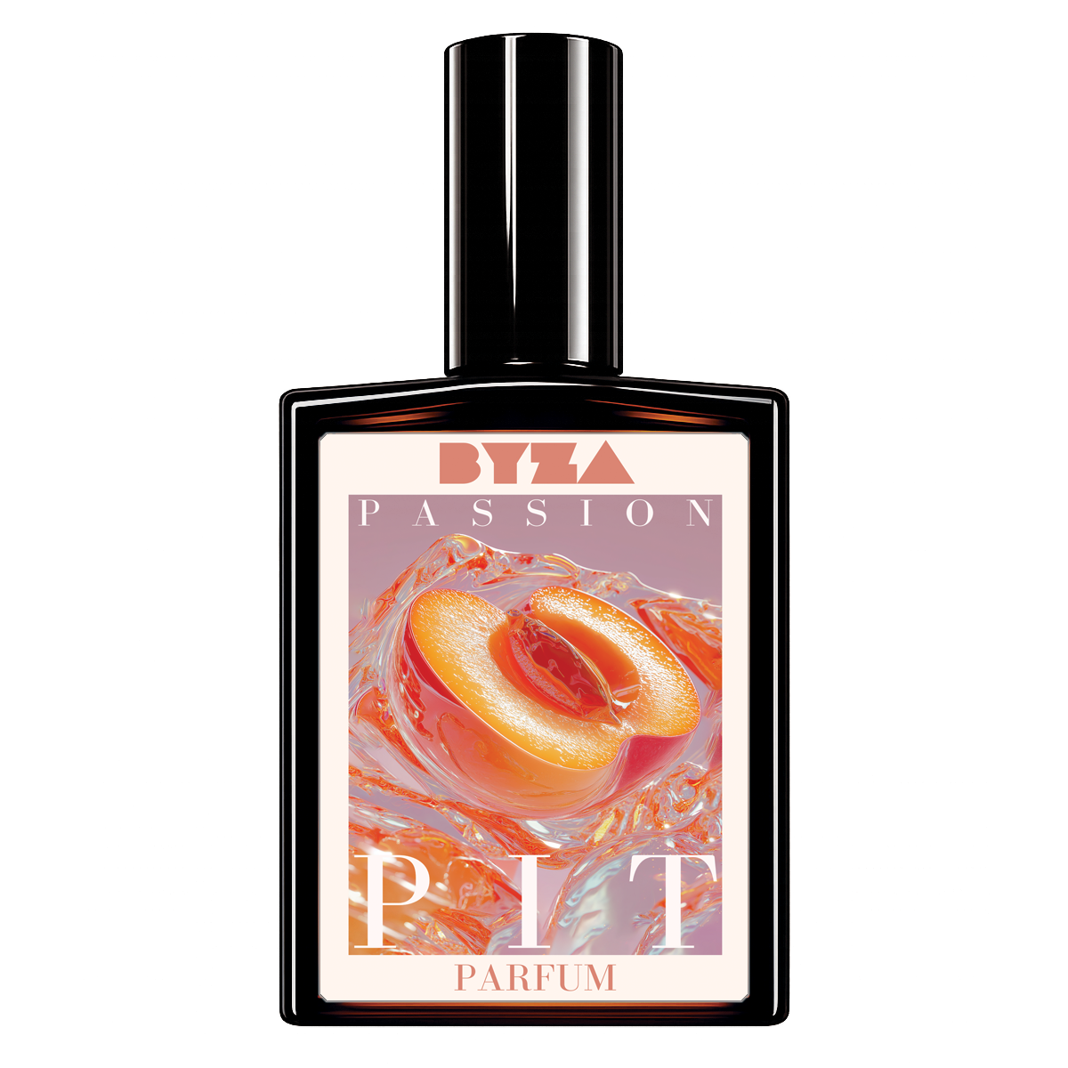BYZA Passion Pit parfum bottle, fragrance inspired by Tom Ford Bitter Peach