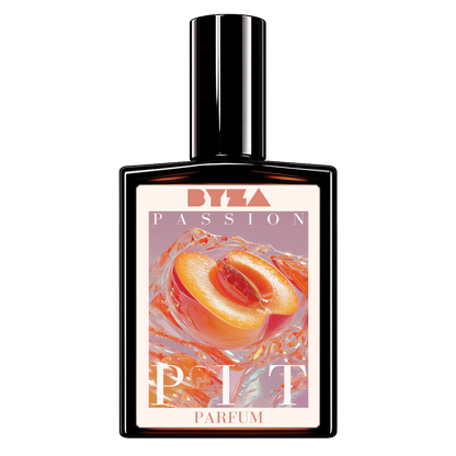 BYZA Passion Pit parfum bottle, fragrance inspired by Tom Ford Bitter Peach