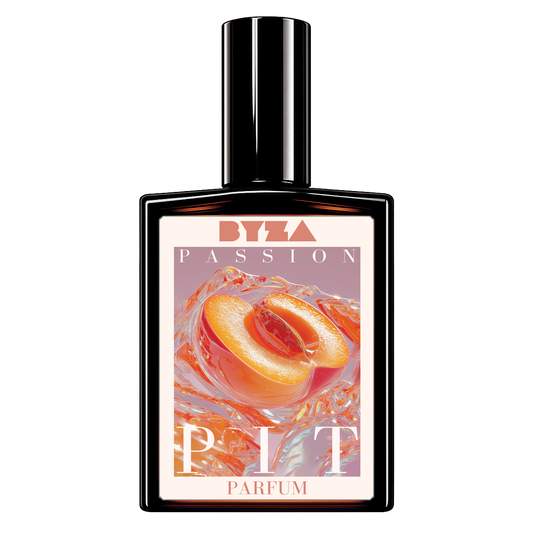 BYZA Passion Pit parfum bottle, fragrance inspired by Tom Ford Bitter Peach