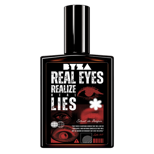 BYZA Real Eyes parfum bottle, fragrance inspired by Kilian Apple Brandy