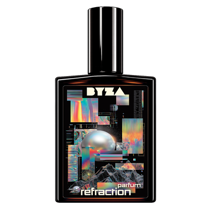 BYZA Refraction parfum bottle, fragrance inspired by Mind Games Blockade