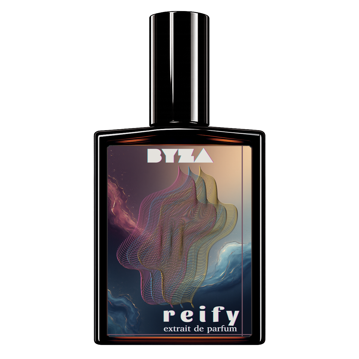 BYZA Reify parfum bottle, fragrance inspired by G&B Pacific Rock Flower