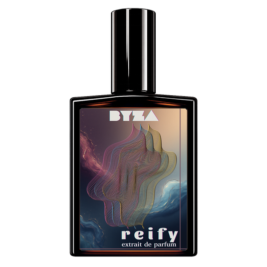 BYZA Reify parfum bottle, fragrance inspired by G&B Pacific Rock Flower
