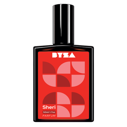 BYZA Sheri parfum bottle, fragrance inspired by Sospiro Maraschino