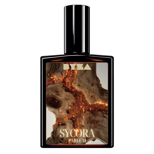 BYZA Sycora parfum bottle, fragrance inspired by Chanel Sycomore (2008)