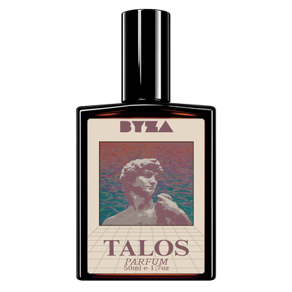 BYZA Talos parfum bottle, fragrance inspired by Dior Bois Talisman