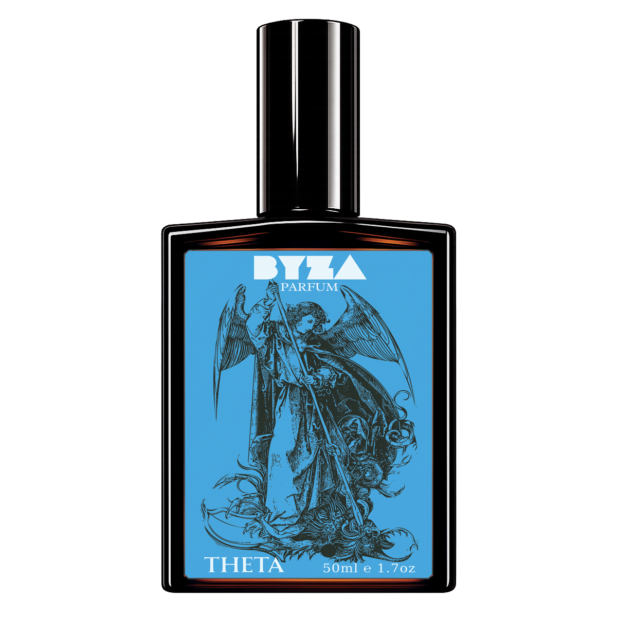 BYZA Theta parfum bottle, fragrance inspired by Rosendo Mateu No 5